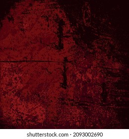 Grunge background is red. Abstract scratched texture. Vector graffiti