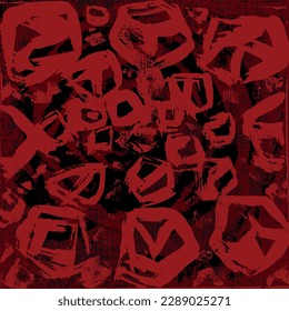 El fondo oscuro es rojo. Resumen de textura rayada. Graffiti vectorial