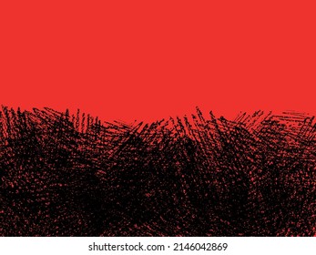 Grunge background of red strokes on black background. with copy space