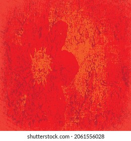 Grunge background is red. Vintage abstract texture. Multicolor modern style scratched pattern