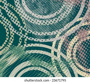 Grunge Background With Retro Circles