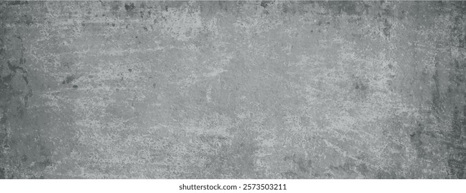 Grunge background with a rough texture. Gray background featuring a distressed, gray surface with a worn, gritty appearance. Rough concrete texture background. Gray background vector.