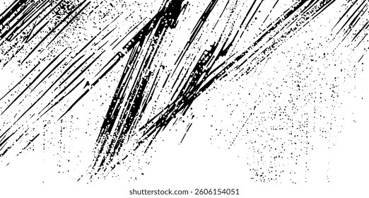 Grunge background with scratched paper texture. Aged black and white distressed overlay with cracks, dirt, and vintage elements for urban retro design and photography.