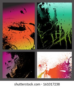 grunge background set