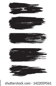 Grunge background. Set of black brush strokes chalk and charcoal on white background.