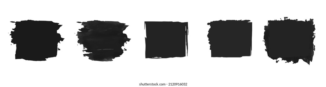 Grunge background set. Scratched black blank background for placement of elements. Vector clipart isolated on white background.