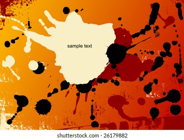 Grunge background with splashes. Abstract illustration