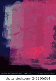 Grunge background: splattered, dirty paint stain surface N°1 (in red and dark purple, vectorized)