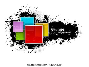 Grunge background with squares