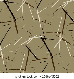 Grunge Background with Stripes. Abstract Scratched Texture with Brush Strokes. Scribbled Grunge Motif for Chintz, Wallpaper, Linen. Rustic Vector Background with Stripes