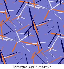 Grunge Background with Stripes. Abstract Scratched Texture with Dry Brush Strokes. Scribbled Grunge Motif for Tablecloth, Wallpaper, Linen. Rustic Vector Background with Stripes