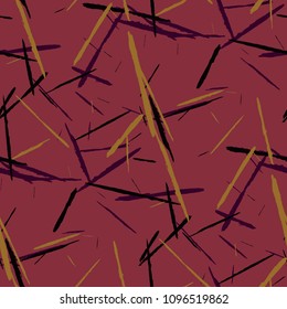 Grunge Background with Stripes. Abstract Scratched Texture with Dry Brush Strokes. Scribbled Grunge Pattern for Chintz, Calico, Swimwear. Rustic Vector Background