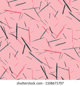 Grunge Background with Stripes. Abstract Scratched Texture with Brush Strokes. Scribbled Grunge Pattern for Chintz, Calico, Linen. Rustic Vector Background with Stripes