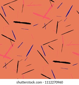 Grunge Background with Stripes. Abstract Scratched Texture with Brush Strokes. Scribbled Grunge Motif for Cloth, Shirt, Dress. Trendy Vector Background with Stripes