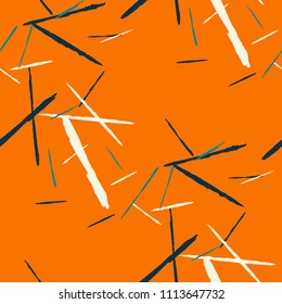 Grunge Background with Stripes. Abstract Scratched Texture with Dry Brush Strokes. Scribbled Grunge Rapport for Chintz, Calico, Swimwear. Trendy Vector Background with Stripes