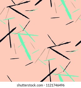 Grunge Background with Stripes. Abstract Scratched Texture with Brush Strokes. Scribbled Grunge Motif for Tablecloth, Wallpaper, Dress. Retro Vector Background with Stripes