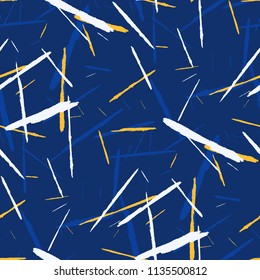Grunge Background with Stripes. Abstract Scratched Texture with Dry Brush Strokes. Scribbled Grunge Pattern for Chintz, Wallpaper, Linen. Retro Vector Background
