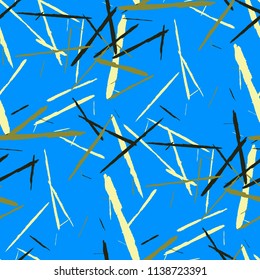 Grunge Background with Stripes. Abstract Scratched Texture with Dry Brush Strokes. Scribbled Grunge Motif for Chintz, Wallpaper, Linen. Rustic Vector Background