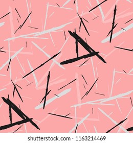 Grunge Background with Stripes. Abstract Scratched Texture with Brush Strokes. Scribbled Grunge Rapport for Chintz, Calico, Linen. Retro Vector Background with Stripes