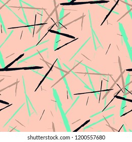 Grunge Background with Stripes. Abstract Scratched Texture with Brush Strokes. Scribbled Grunge Motif for Tablecloth, Wallpaper, Linen. Retro Vector Background