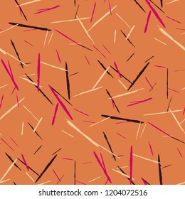 Grunge Background with Stripes. Abstract Scratched Texture with Dry Brush Strokes. Scribbled Grunge Rapport for Chintz, Wallpaper, Linen. Trendy Vector Background