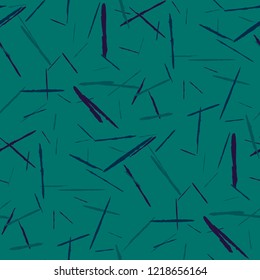 Grunge Background with Stripes. Abstract Scratched Texture with Dry Brush Strokes. Scribbled Grunge Motif for Chintz, Calico, Swimwear. Rustic Vector Background