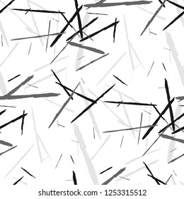 Grunge Background with Stripes. Abstract Scratched Texture with Dry Brush Strokes. Scribbled Grunge Motif for Print, Cotton, Curtains. Retro Vector Background with Stripes