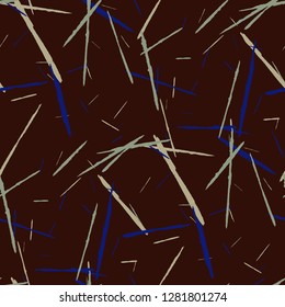 Grunge Background with Stripes. Abstract Scratched Texture with Brush Strokes. Scribbled Grunge Pattern for Chintz, Calico, Swimwear. Trendy Vector Background