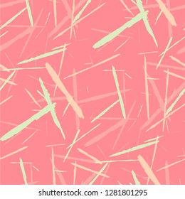 Grunge Background with Stripes. Abstract Scratched Texture with Dry Brush Strokes. Scribbled Grunge Motif for Tablecloth, Shirt, Dress. Rustic Vector Background