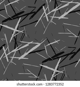 Grunge Background with Stripes. Abstract Scratched Texture with Dry Brush Strokes. Scribbled Grunge Motif for Tablecloth, Wallpaper, Linen. Rustic Vector Background with Stripes