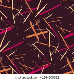Grunge Background with Stripes. Abstract Scratched Texture with Brush Strokes. Scribbled Grunge Pattern for Cloth, Shirt, Dress. Rustic Vector Background with Stripes