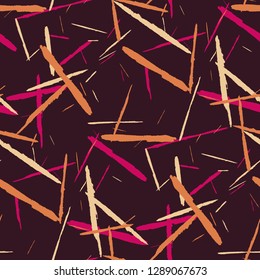 Grunge Background with Stripes. Abstract Scratched Texture with Brush Strokes. Scribbled Grunge Pattern for Tablecloth, Wallpaper, Dress. Rustic Vector Background