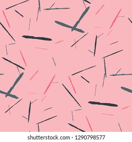 Grunge Background with Stripes. Abstract Scratched Texture with Dry Brush Strokes. Scribbled Grunge Rapport for Chintz, Calico, Swimwear. Rustic Vector Background with Stripes