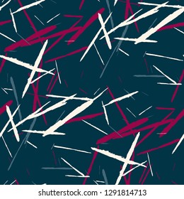 Grunge Background with Stripes. Abstract Scratched Texture with Dry Brush Strokes. Scribbled Grunge Pattern for Cloth, Shirt, Dress. Retro Vector Background