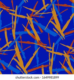 Grunge Background with Stripes. Abstract Texture with Horizontal, Vertical, Diagonal Brush Strokes. Scribbled Grunge Motif for Wallpaper, Fabric, Print. Trendy Vector Background with Stripes