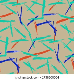 Grunge fondo con rayas. Resumen de textura con brotes horizontales, verticales, diagonales secos de pincel, patrón de grifo resquebrajado para papel tapiz, tela, textil. Fondo vectorial rústico con bandas