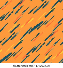 Grunge Background with Stripes. Abstract Texture with Horizontal, Vertical, Diagonal Brush Strokes. Scribbled Grunge Motif for Chintz, Linen, Wallpaper. Retro Vector Background with Stripes