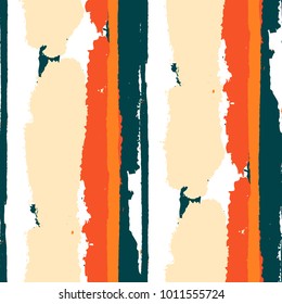 Grunge Background with Stripes. Painted Lines. Texture with Vertical Dry Brush Strokes. Scribbled Grunge Rapport for Linen, Fabric, Wallpaper. Trendy Vector Background