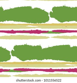 Grunge Background with Stripes. Painted Lines. Texture with Horizontal Brush Strokes. Scribbled Grunge Motif for Sportswear, Paper, Cloth. Trendy Vector Background with Stripes