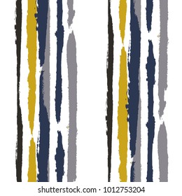 Grunge Background with Stripes. Painted Lines. Texture with Vertical Brush Strokes. Scribbled Grunge Motif for Cloth, Swimwear, Textile. Retro Vector Background