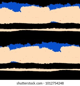 Grunge Background with Stripes. Painted Lines. Texture with Horizontal Dry Brush Strokes. Scribbled Grunge Motif for Sportswear, Fabric, Wallpaper. Rustic Vector Background