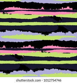 Grunge Background with Stripes. Painted Lines. Texture with Horizontal Dry Brush Strokes. Scribbled Grunge Pattern for Sportswear, Fabric, Wallpaper. Trendy Vector Background