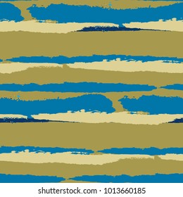 Grunge Background with Stripes. Painted Lines. Texture with Horizontal Dry Brush Strokes. Scribbled Grunge Pattern for Sportswear, Paper, Cloth. Trendy Vector Background