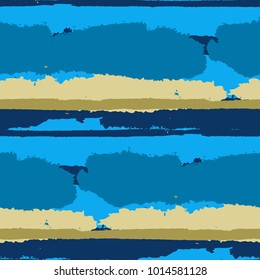Grunge Background with Stripes. Painted Lines. Texture with Horizontal Dry Brush Strokes. Scribbled Grunge Motif for Linen, Fabric, Textile. Rustic Vector Background