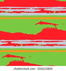 Grunge Background with Stripes. Painted Lines. Texture with Horizontal Brush Strokes. Scribbled Grunge Motif for Linen, Fabric, Wallpaper. Rustic Vector Background