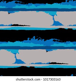 Grunge Background with Stripes. Painted Lines. Texture with Horizontal Dry Brush Strokes. Scribbled Grunge Motif for Sportswear, Fabric, Cloth. Rustic Vector Background