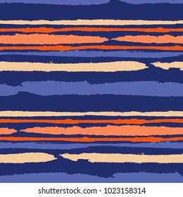 Grunge Background with Stripes. Painted Lines. Texture with Horizontal Dry Brush Strokes. Scribbled Grunge Rapport for Sportswear, Fabric, Cloth. Trendy Vector Background