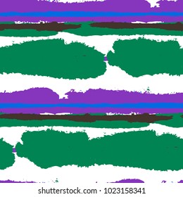 Grunge Background with Stripes. Painted Lines. Texture with Horizontal Brush Strokes. Scribbled Grunge Pattern for Linen, Fabric, Wallpaper. Trendy Vector Background
