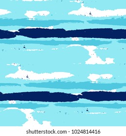 Grunge Background with Stripes. Painted Lines. Texture with Horizontal Dry Brush Strokes. Scribbled Grunge Pattern for Linen, Fabric, Wallpaper. Retro Vector Background