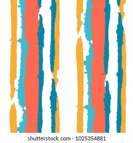 Grunge Background with Stripes. Painted Lines. Texture with Vertical Dry Brush Strokes. Scribbled Grunge Rapport for Cloth, Swimwear, Textile. Retro Vector Background with Stripes